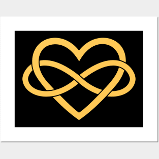 Polyamory Gold Infinity Heart Posters and Art